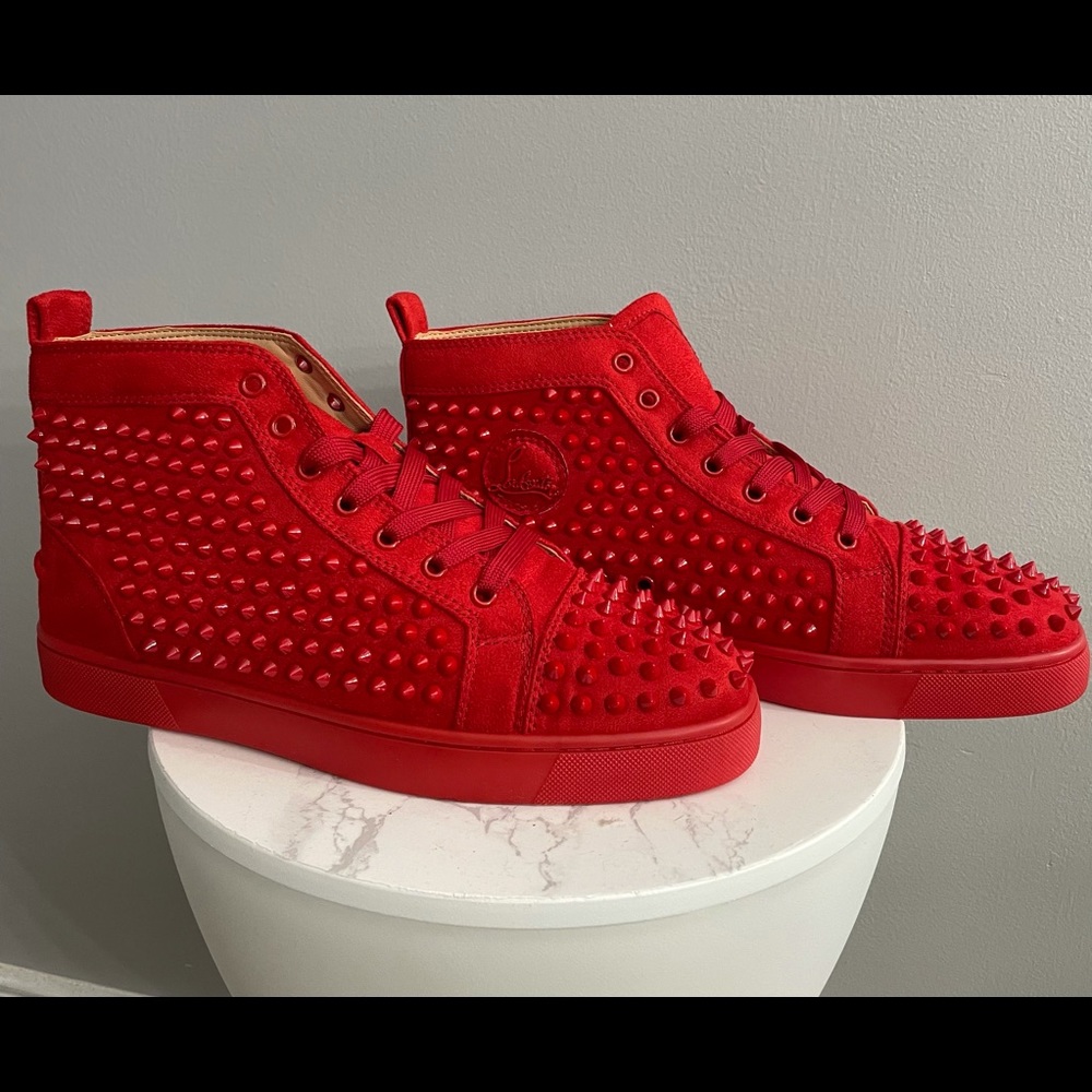 Never Worn Red Spiked Sneakers
